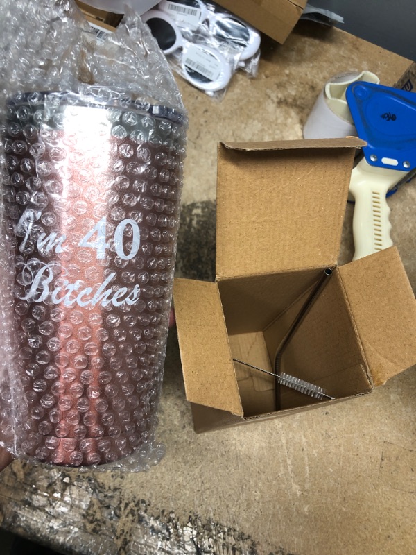 Photo 2 of **NEW**  40th Birthday Gifts for Women - Best 40 Year Old Birthday Gifts Ideas for Women, Wife, Sister, Daughter, Friends, BFF, Coworkers, Her, Turning 40 Party Supplies Decorations, 20 Ounce Tumbler Cup I'm 40-Rose Gold