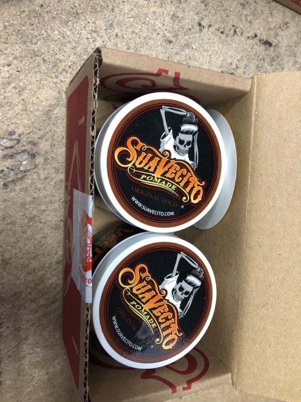 Photo 2 of **NEW**  Suavecito Pomade Original Hold 4 oz, 1 Pack - Medium Hold Hair Pomade For Men - Medium Shine Water Based Wax Like Flake Free Hair Gel - Easy To Wash Out - All Day Hold For All Hairstyles 4 Ounce (Pack of 2) Original