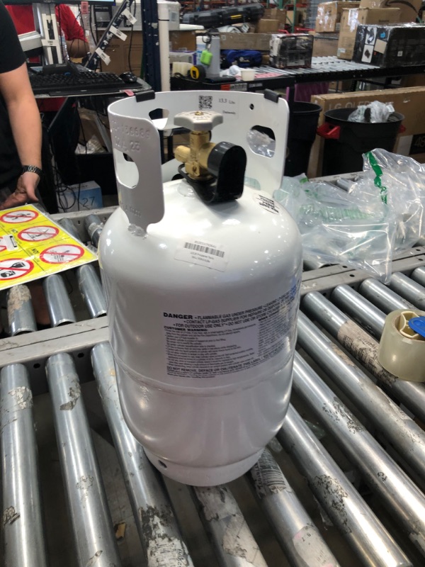 Photo 2 of  11 Pound Propane Tank Cylinder with Type 1 OPD Valve, White
