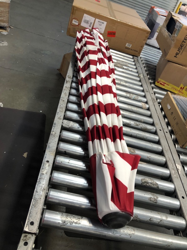 Photo 1 of 8 FOOT RED AND WHITE CRANK UMBRELLA 