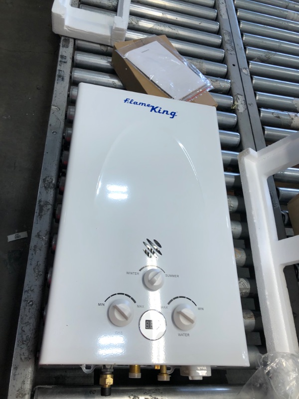 Photo 1 of Flame King Tankless Outdoor Portable Propane Gas 10L 2.64GPM Water Heater 68,000 BTU for Hot Water Shower, RV, Camping, Farm, Cabins