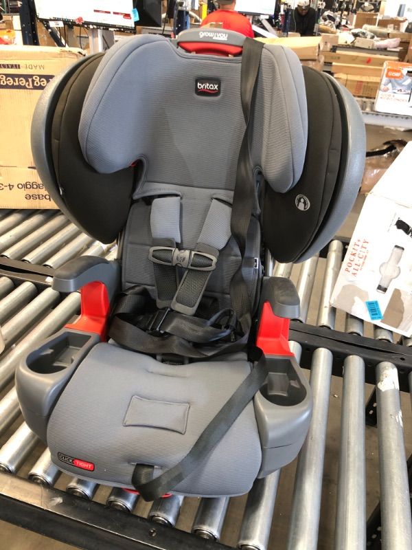 Photo 2 of **SEE NOTES**
Britax Grow with You Click Tight Plus Harness-2-Booster Car Seat, Jet Safe wash Fabric - Grey