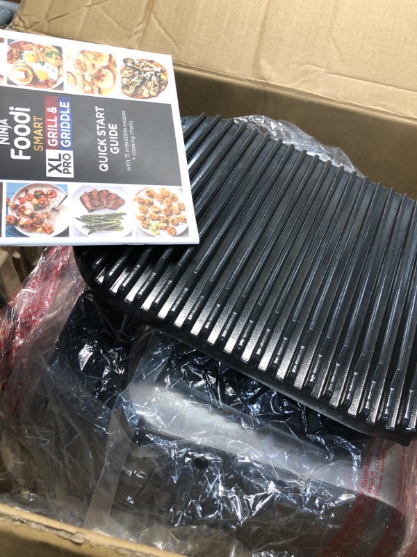 Photo 4 of *Tested* Ninja IG601 Foodi XL 7-in-1 Indoor Grill Combo, use Opened or Closed, Air Fry, Dehydrate & More, Pro Power Grate, Flat Top Griddle, Crisper, Black, 4 Quarts
