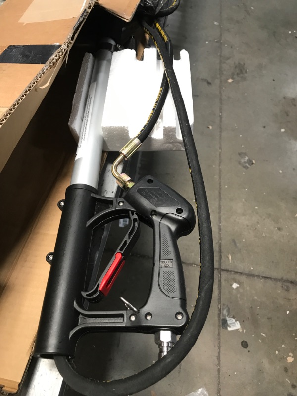 Photo 2 of **USED**  janz 24 FT Pressure Washer Telescoping Wand with Power Washer Extension Wand, Gutter Cleaner Attachment, Support Harness, 5 Spray Nozzle Tips and 2 Hose Inlet Adapters Red