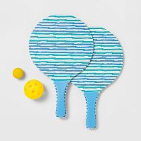 Photo 1 of  6 paddles Blue Stripes Paddle Ball - Sun Squad™