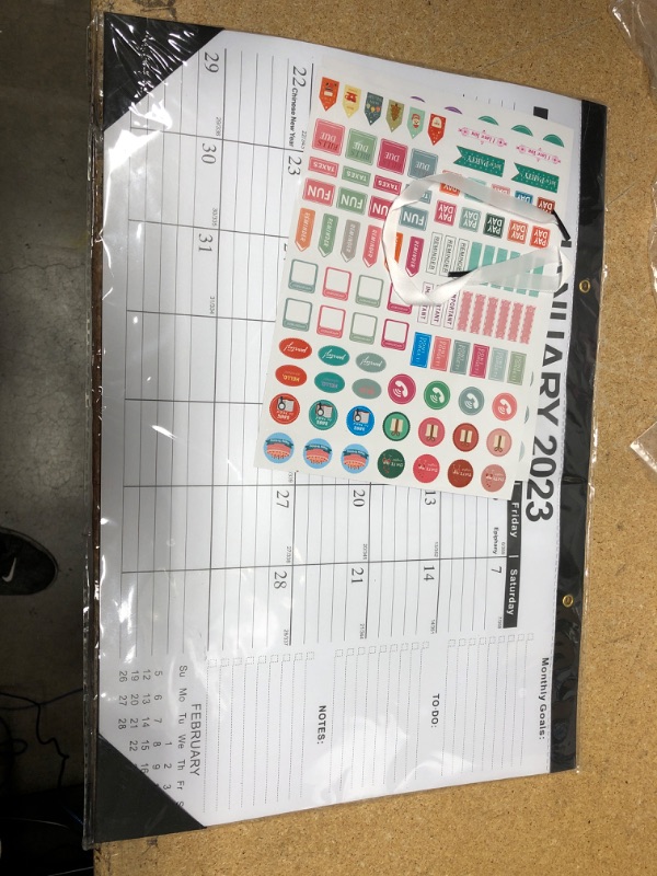 Photo 1 of Desk Calendar 2023-2024-18 Months-January 2023-June 2024,17" x 12", Large Desk/Wall Calendar 2023 with to-do List,Thick Paper with Corner Protectors,For Planning and Organizing,With use for Home or Office.
