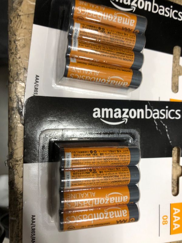 Photo 2 of 2-Amazon Basics 8 Pack AAA High-Performance Alkaline Batteries, 10-Year Shelf Life, Easy to Open Value Pack,8 Count (Pack of 1)