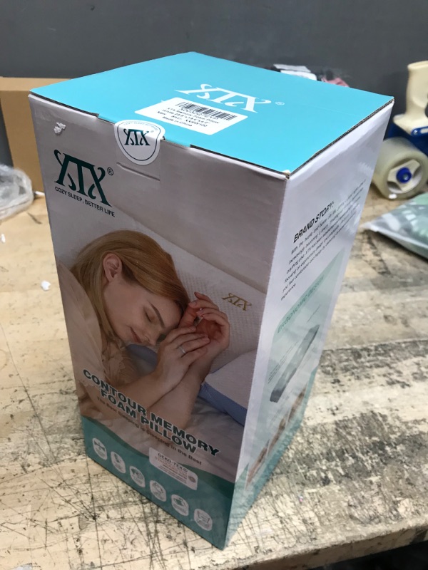 Photo 1 of Pillows for Sleeping - XTX Cervical Memory Foam Pillows, Ergonomic Contour Pillow for Neck and Shoulder Pain Relief, Orthopedic Support Pillow for Side Sleepers, Back and Stomach Sleepers, CertiPUR-US White 23.6"x13.4"x4.2"
