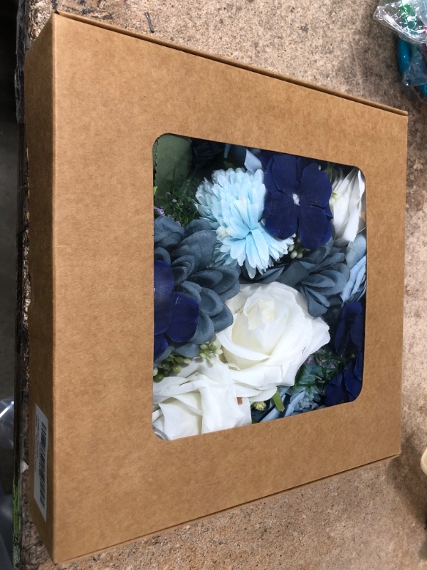 Photo 2 of **USED**seasky 35pcs Dusty Blue Flowers, Artificial Flowers Combo, for DIY Wedding Flowers 