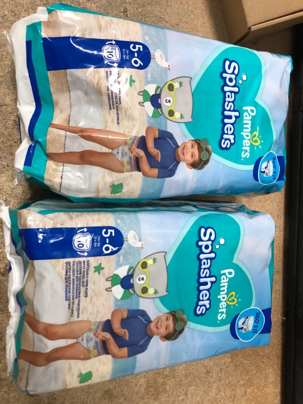 Photo 2 of 2pk-Pampers Splashers Swim Diapers Disposable Swim Pants, Large (> 31 lb), 10 Count 10 Count )