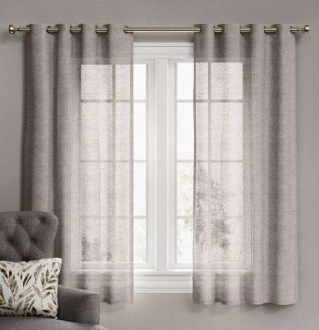 Photo 1 of 1pc Light Filtering Textured Weave Window Curtain Panel - Threshold™

