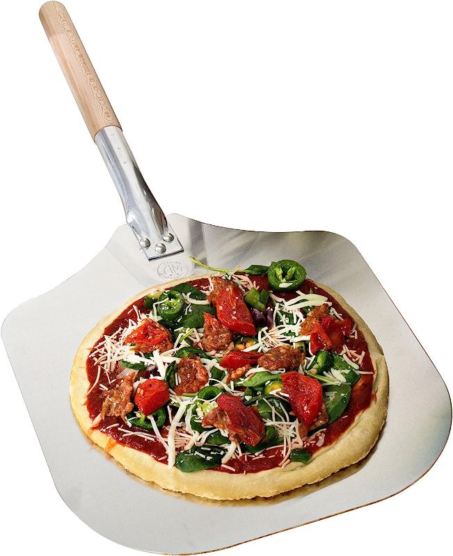 Photo 1 of  14-Inch x 16-Inch Aluminum Pizza Peel with Wood Handle