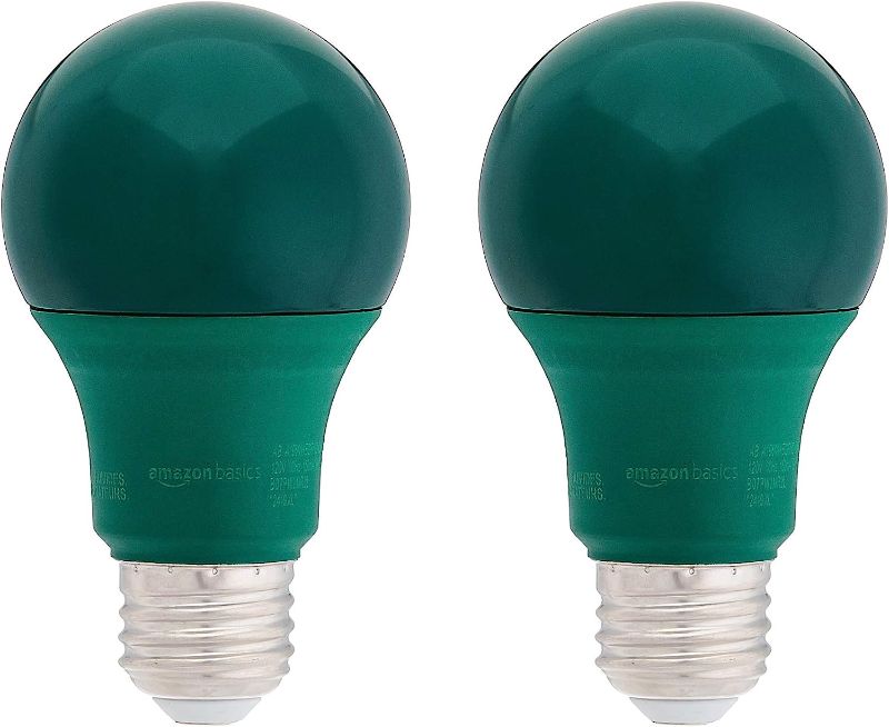 Photo 1 of  Basics90 Watt Equivalent, Non-Dimmable, A19 LED Light Bulb | Green, 2-Pack