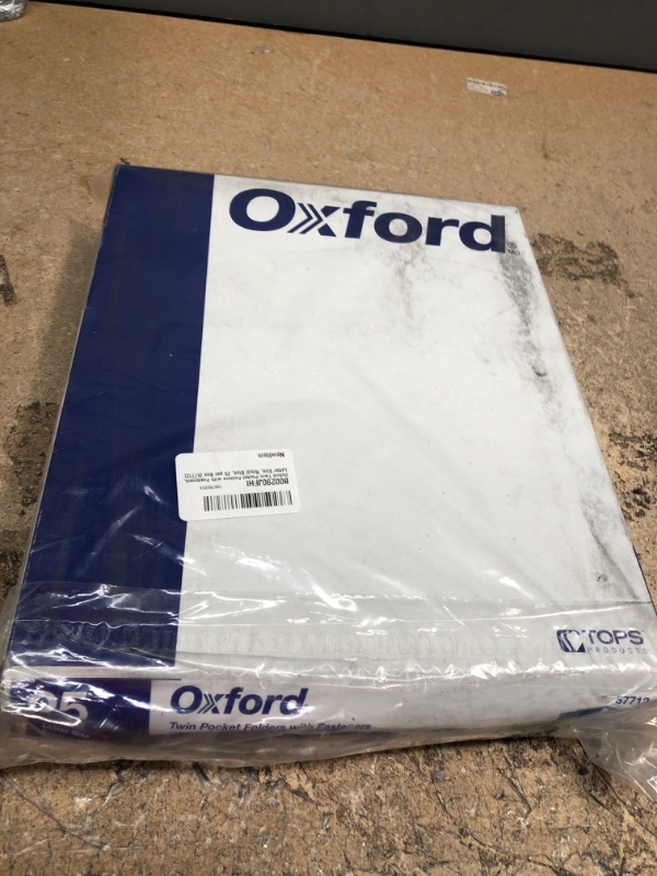 Photo 2 of Oxford Twin Pocket Folders with Fasteners, Letter Size, Royal Blue, 25 per Box (57712)