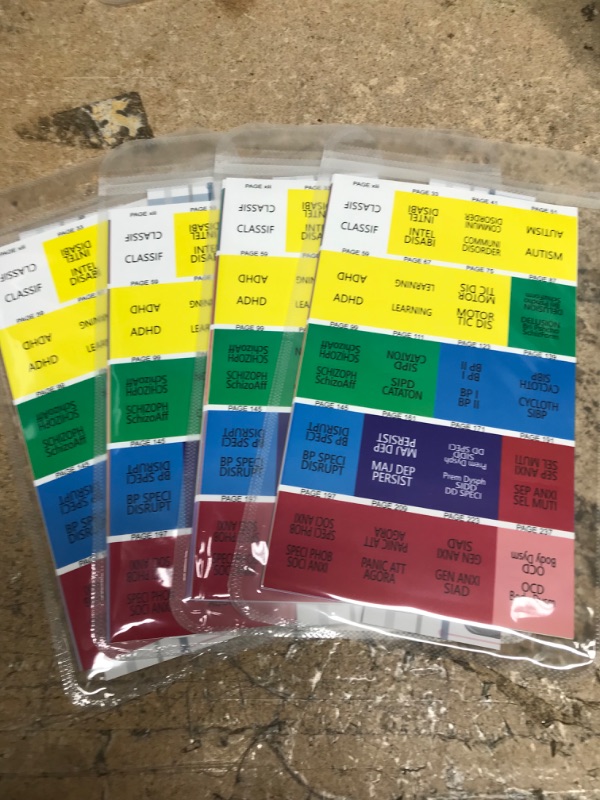 Photo 2 of BUNDLE OF 4 -Index Tabs for DSM-5, Color-Coded DSM-5 Tabs, Laminated for Protection, 80 Tab in Total, 11 Blank Tabs, with Alignment Guide and Bookmark, Easy to Apply and Remove