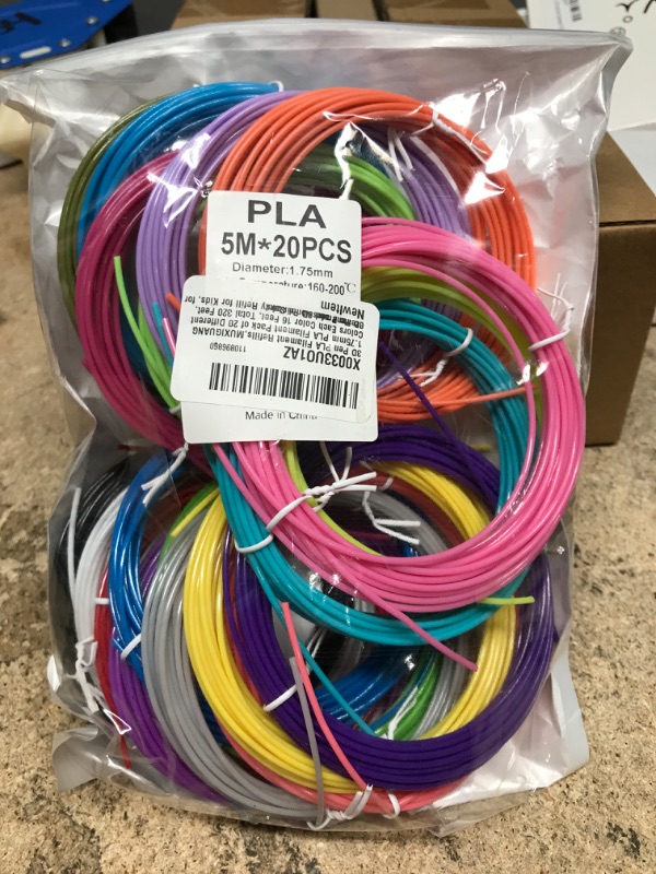 Photo 2 of 3D Pen PLA Filament Refills,MUXIGUANG 1.75mm PLA Filament Pack of 20 Colors Each Color 16 Feet, Total 320 Feet, Create Professional Safety Refill for Kids, for 3D Pens and 3D Printers 20colors