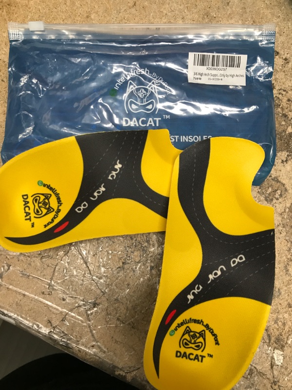 Photo 2 of 3/4 High Arch Support Inserts // Relieves Bunions, Plantar Fasciitis, Heel Pain and Foot Pain Caused Only by High Arches Yellow M:(Men6.5-8.5/Women7.5-9.5)