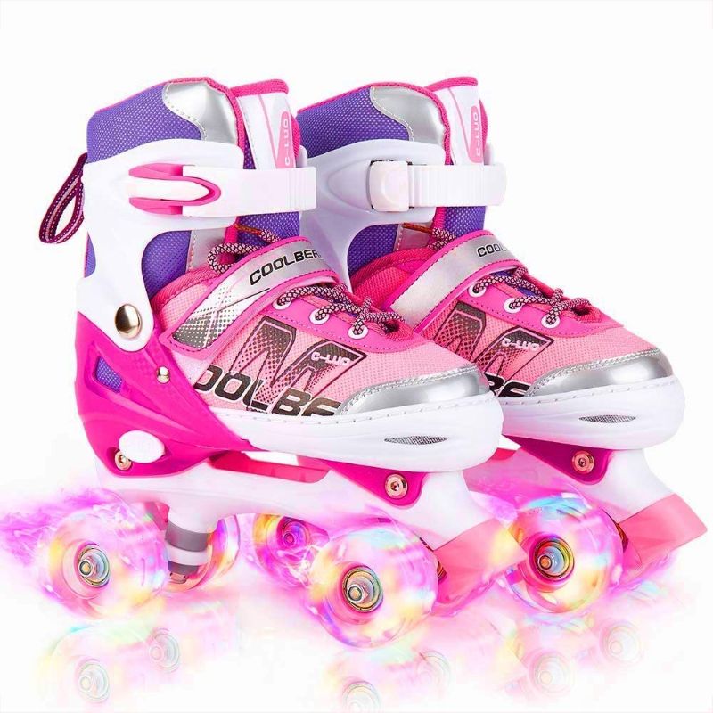 Photo 1 of *SIMILAR COLOR* Sowume Adjustable Roller Skates for Girls and Women, All 8 Wheels of Girl's Skates Shine, Safe and Fun Illuminating for Kids ( Size S 10/13) 