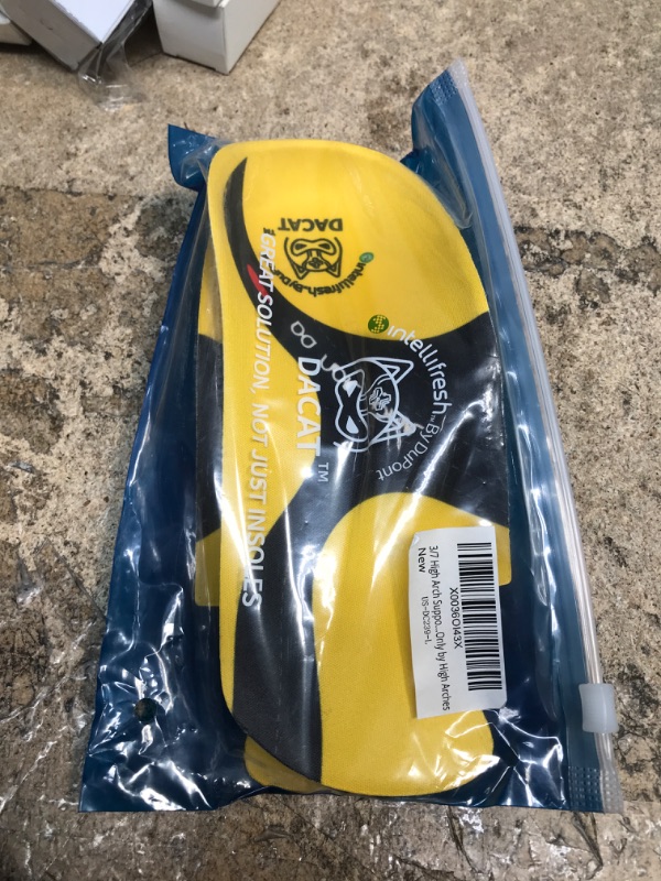 Photo 2 of 3/4 High Arch Support Inserts // Relieves Bunions, Plantar Fasciitis, Heel Pain and Foot Pain Caused Only by High Arches Yellow L:(Men9-11/Women10-12)