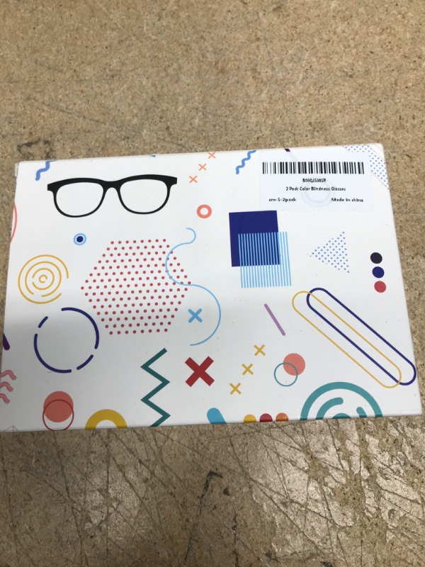 Photo 1 of 2 Pack Color Blindness Glasses for Men - 1 pcs can readable Color Blind Pictures - 1 pcs is are Enhanced-Premium High Contrast Colorblind Glasses