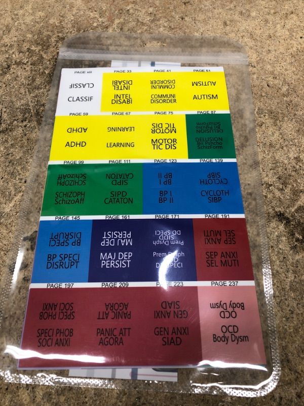 Photo 1 of Index Tabs for DSM-5, Color-Coded DSM-5 Tabs, Laminated for Protection, 80 Tab in Total, 11 Blank Tabs, with Alignment Guide and Bookmark, Easy to Apply and Remove