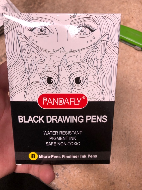 Photo 2 of PANDAFLY Black Micro-Pen Fineliner Ink Pens - Precision Multiliner Pens for Artist Illustration, Sketching, Technical Drawing, Manga, Scrapbooking, 8 Size