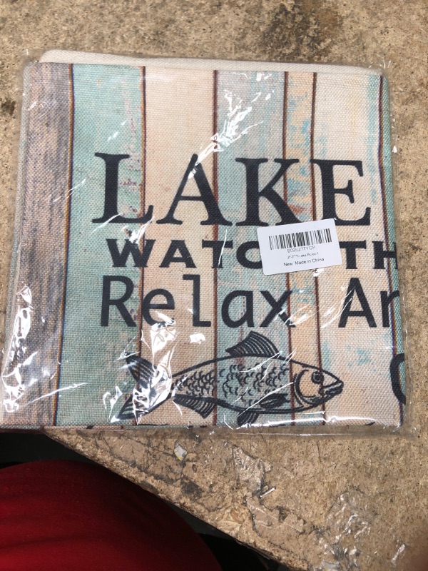 Photo 2 of *NO PILLOW INSERT* ligantao Lake House Rules Throw Pillow Cover,Cabin Decor,Lake House Decor,Watch The Sunrise Relax Go Fishing Make Memories,Cotton Linen Cus ligantao Pillow cases