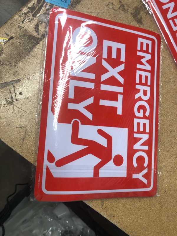 Photo 2 of Emergency Exit Only Sticker 10 Pack 10"x 7" Emergency Exit Only Alarm Will Sound Sign Premium Self-Adhesive Vinyl