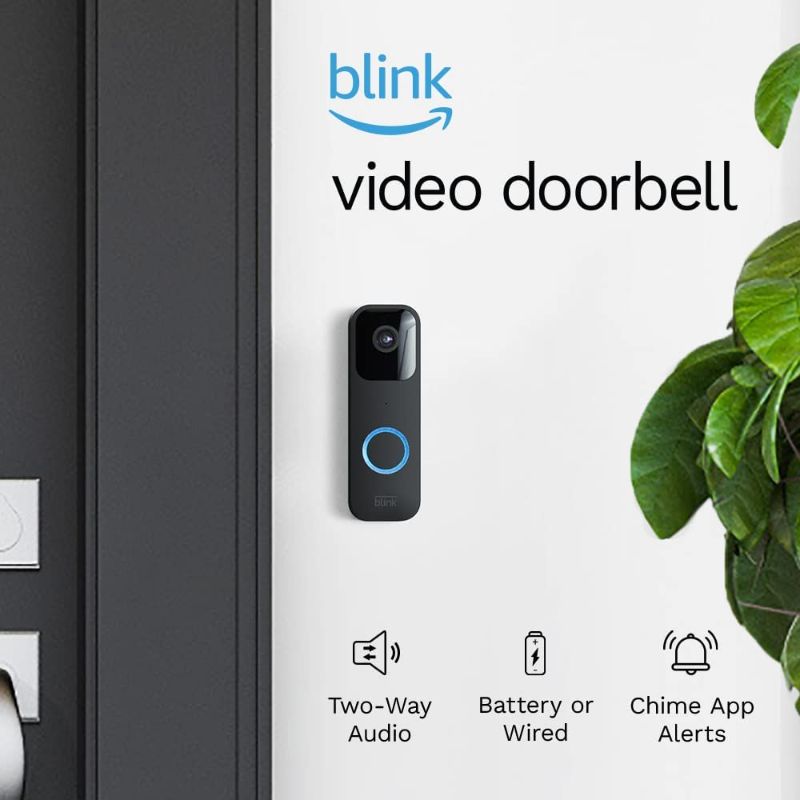 Photo 1 of Blink Video Doorbell | Two-way audio, HD video, motion and chime app alerts and Alexa enabled — wired or wire-free (Black)