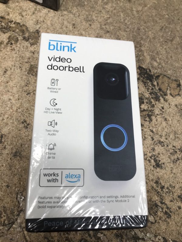 Photo 2 of Blink Video Doorbell | Two-way audio, HD video, motion and chime app alerts and Alexa enabled — wired or wire-free (Black)