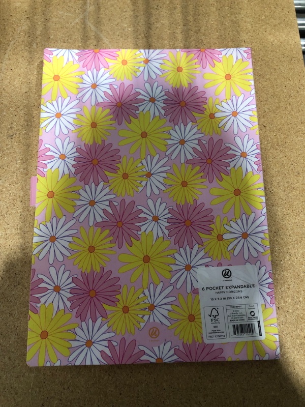 Photo 3 of U Brands 6 Pocket Poly Expandable Folder - Happy Horizons - Pack of 10