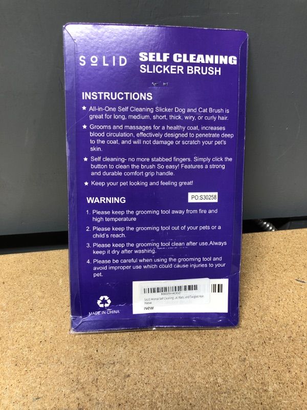 Photo 1 of 2 Pack Pet Slicker Brush - Dog & Cat Brush for Shedding & Grooming - Dematting & Detangling Self-Cleaning Brushes for Dogs, Cats & Pets Purple