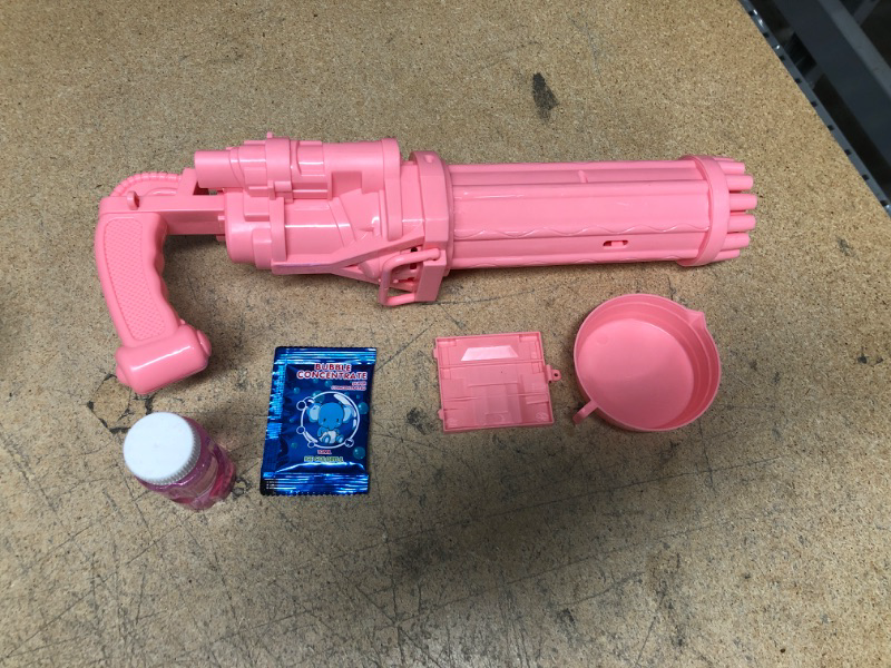 Photo 2 of 21 Hole Bubble Gun with Bubble Solution for Kids That Can Make Massive Bubbles, Electronic Automatic Bubble Blower with Lights,as Summer Gifts for 3 4 5 6 7 8 9 10 Year Old Boys Girls Toddler Pink