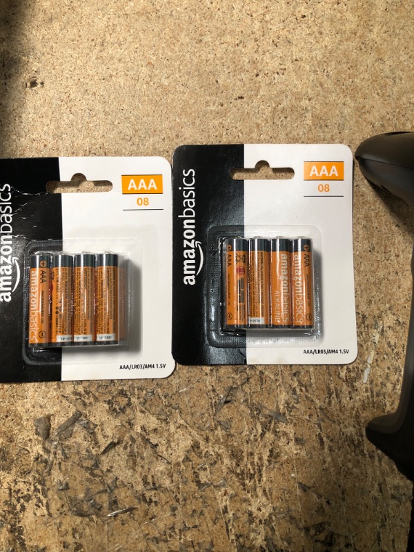 Photo 1 of Amazon Basics 8 Pack AAA High-Performance Alkaline Batteries, 10-Year Shelf Life, Easy to Open Value Pack,8 Count (Pack of 2 