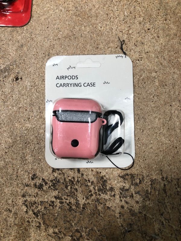 Photo 2 of ORETECH Designed for Airpods Case Cover,Designed for Airpods 1 Case Heavy Duty Hybrid 2 in 1 Shockproof Protective Case Hard PC Soft Rubber Silicone Cover Accessories Kits for Airpods 1/2 - Pink&Black AiRpods-Pink&Black