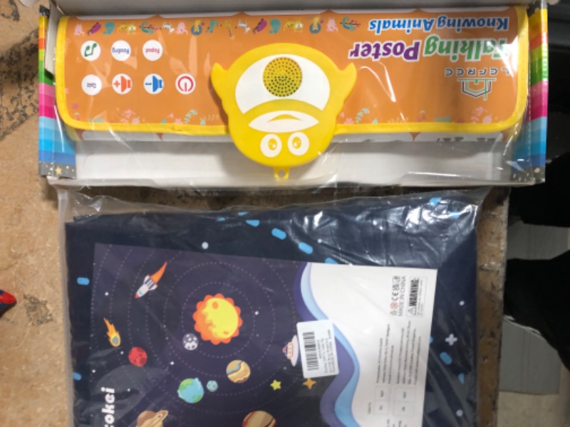 Photo 3 of 2 PACK Etcokei 35PCS Outer Space Felt Story Board for Toddlers Solar System Set with Planetary Commentary Card Astronaut Alien Storytelling Interactive Play Kit with Hooks  AND Solar System for Kids HiSMAHO Electronic Interactive Animal Wall Chart, Knowin