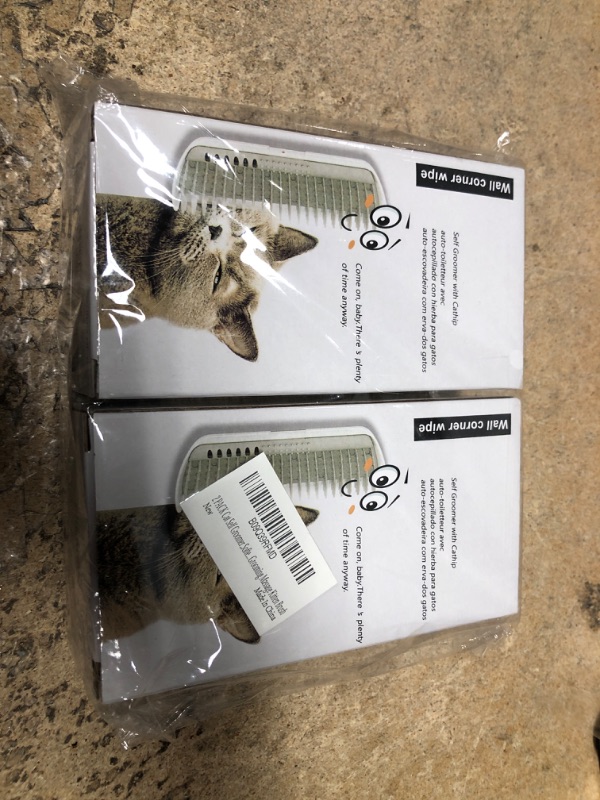 Photo 2 of 2 PACK Cat Self Groomer,Cat Corner Groomer Brush with Catnip,Wall Brush Self Massage Tool for Long & Short Fur Kitten Cats Dogs