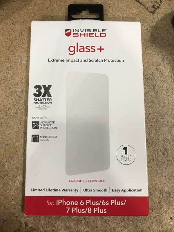 Photo 1 of invisibleSHIELD Glass+ Screen Protector for iPhone 8 Plus, iPhone 7 Plus, iPhone 6s Plus, iPhone 6 Plus