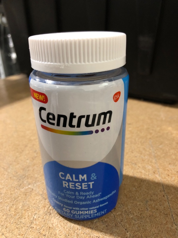 Photo 2 of Centrum Calm & Reset, Calm Gummies with KSM-66 Ashwagandha, Vitamin B12 and Vitamin B6 - 60 Adult Gummies Unflavored 60 Count
Expiration 12/2022