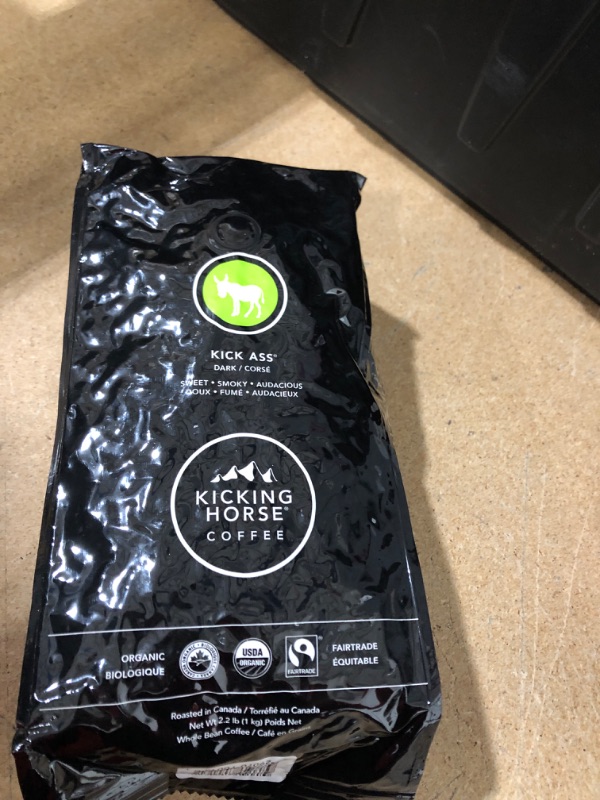 Photo 1 of Kicking Horse Coffee, Kick Ass, Dark Roast, Whole Bean, Certified Organic, Fairtrade, Kosher Coffee, 2.2 Lb, 35.2 Ounce
Expiration 10/20/2022