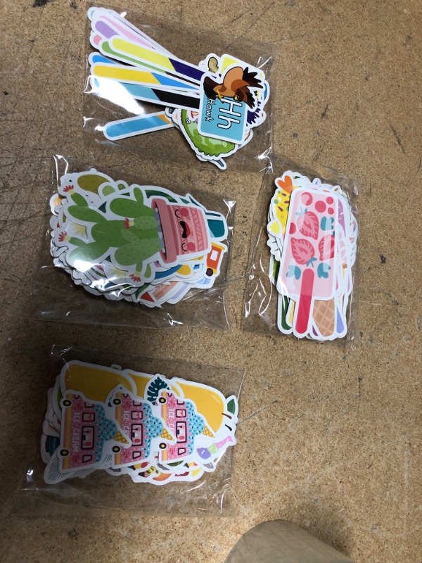 Photo 2 of Youngever 139 Pieces Bookmarks, Kids Bookmarks with 8 Themes, Car Boat Plane Train Unicorn Cactus Animal Alphabet Cold Drinks Ice Cream Dessert Fruit