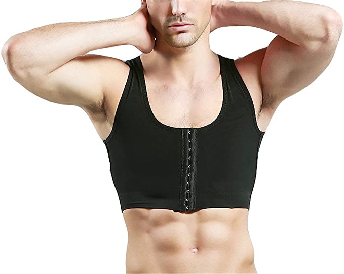 Photo 1 of Breathable Invisible 3 Rows Clasp Gynecomastia Hide Man Moobs Chest Binders Short Tank