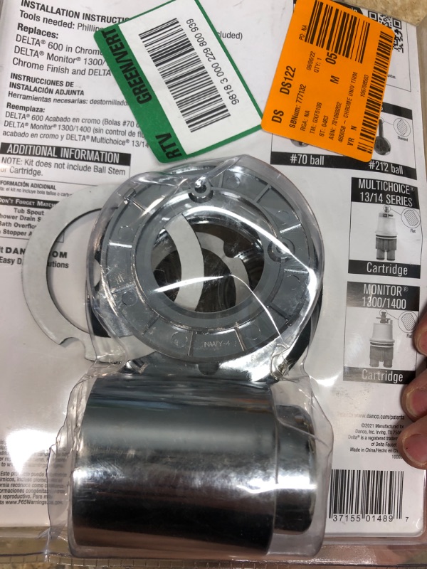 Photo 3 of **USED**  DANCO 1-Handle Valve Trim Kit in Chrome for Delta Tub/Shower Faucets (Valve Not Included)