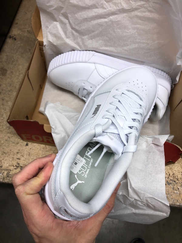 Photo 3 of **NEW** PUMA Women's Carina Sneaker 7.5 Puma White-puma White-puma Silver