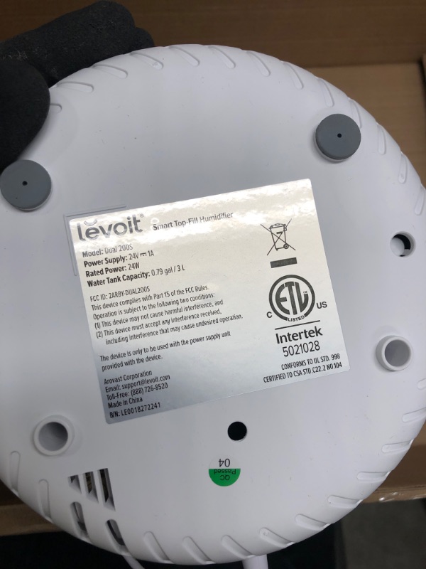 Photo 4 of *Tested* LEVOIT Smart Cool Mist Humidifiers for Bedroom, Top Fill Essential Oil Diffuser, Auto Humidity Adjustment with Sensor, Remote Control, Ideal for Baby Nursery and Plants, Quiet, Ultrasonic, 3L, White