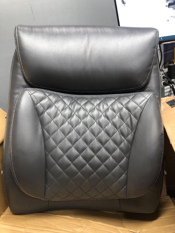 Photo 2 of *Missing Seat Part* AmazonCommercial Ergonomic Executive Office Desk Chair with Flip-up Armrests - Adjustable Height, Tilt and Lumbar Support - Black Bonded Leather