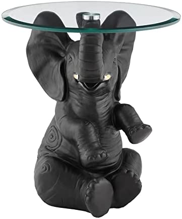 Photo 1 of *Glass Table Top ONLY* Powell Furniture Ernie Elephant, Dark Brown Accent Table,
