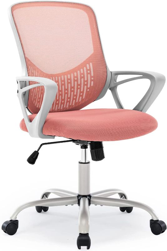 Photo 1 of Mid Back Computer Chair Ergonomic Office Chair Mesh Computer Desk Chair with Lumbar Support Armrest, Executive Height Adjustable Swivel Task Chair for Women Adults
