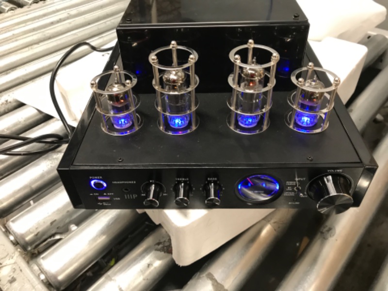 Photo 3 of Monoprice Stereo Hybrid Tube Amplifier 2019 Edition, 25 Watt With Bluetooth, Wired RCA, Optical, Coaxial, and USB Connections, and Subwoofer Out
