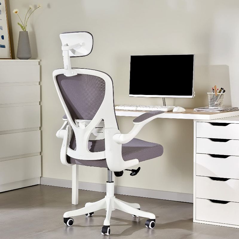 Photo 1 of Dedeo Ergonomic Office Chair, Home Office Computer Chair, High Back Mesh Desk Chair with Adjustable Lumbar Support and Headrest, Tilt Function, Thick Seat Cushion Breathable Mesh Computer Chair
+++++MISSING HARDWARE*********UNKNOWN IF COMPLETE
